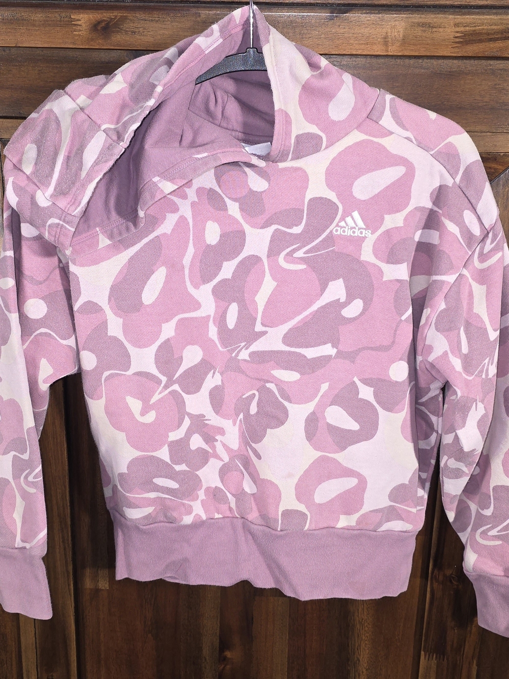 adidas Kids' Pink Patterned Hoodie